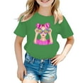 thumbnail image 1 of XEGLSBU Girls T Shirts Size 12 Kid Girls Cute Print Graphic Round Neck Short Sleeve Tee Summer Casual T Shirt Green Size 11-12 Years, 1 of 4