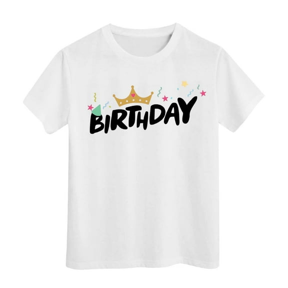 XEGLSBU Girls T Shirts Size 14-16 Horse Birthday Girl Short Sleeve Tee Summer Crewneck T Shirt Casual Fit Basic Shirts White Size 4-5 Years
