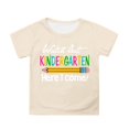 thumbnail image 1 of XEGLSBU Girls T Shirts Size 14-16 Pack Kids Short Sleeve Casual Shirt with Cartoon Print for Boys and Girls Comfortable Daily Wear Top Beige Size 10-11 Years, 1 of 4
