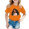 thumbnail image 1 of XEGLSBU Girls T Shirts Size 6/7 Kid Girls Cute Print Graphic Round Neck Short Sleeve Tee Summer Casual T Shirt Orange Size 13-14 Years, 1 of 4