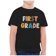 thumbnail image 1 of XEGLSBU Girls Tshirts 12 Children's Fashion Back to School Season Printed Round Neck Short Sleeve Casual T Shirt Top (8) Black Size 4-5 Years, 1 of 4