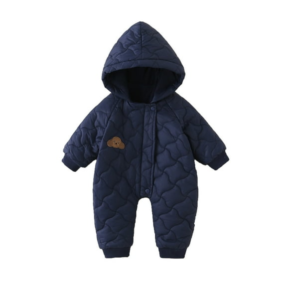 XEGLSBU Girls Winter Coat and Pants Set 7/8 Girls Down Jumpsuit Winter Thermal Outwear Baby Romper with Lightweight Warm Padding for Outdoor Play Boys Winter Coat Size 6T Navy Size 0-3 Months