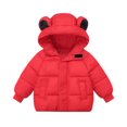 thumbnail image 1 of XEGLSBU Girls Winter Coat and Pants Set Size 10 Winter Down Coats for Kids Baby Boys Girls Jacket Bear Hoods Outerwear Girls Coats Size 10-12 Ski Red1 Size 4-5 Years, 1 of 4