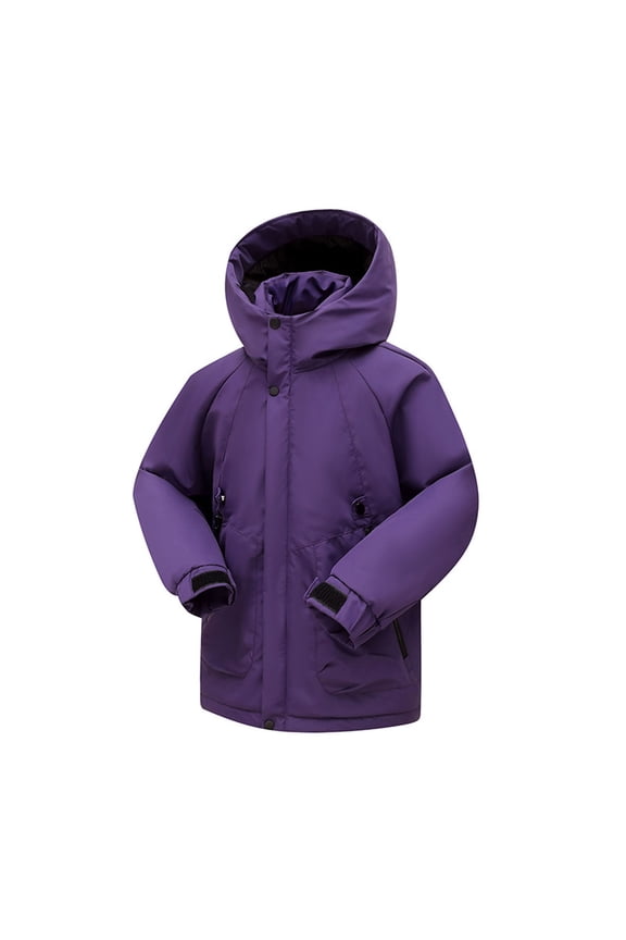 Girls Winter Coat Size 12-14 Girls Winter Down Jacket Warm Thickened Thermal Coat Windproof Cold Weather Outerwear for Toddler Kids Youth Winter Coats for Boys 5T Purple Size 13-14 Years