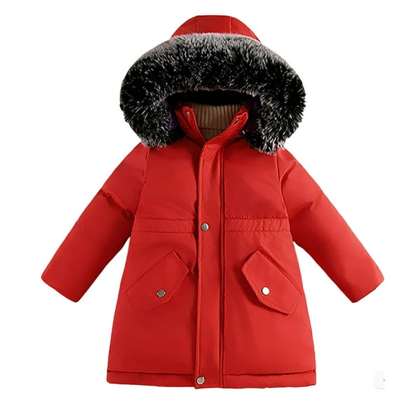 XEGLSBU Girls Winter Coat Size 12-14 Youth Girls Winter Down Jacket Warm Thickened Thermal Coat Windproof Cold Weather Outerwear for Toddler C-Red Size 11-12 Years