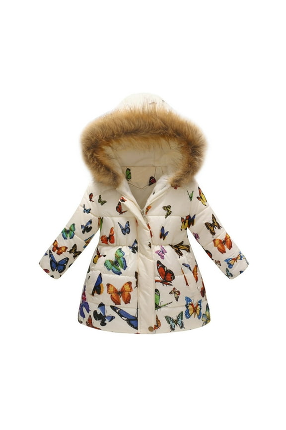 Girls Winter Coat Size 6/7 Toddler Boys Girls Winter Coat Bear Ears Hooded Jacket Reversible Wear Thicken Windproof Zipper Warm Outwear Girls Winter Coat Size 8-9 Navy Size 4-5 Years