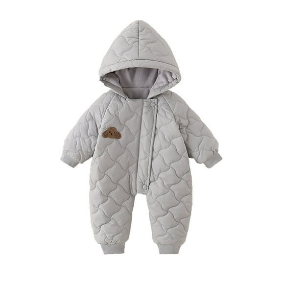 XEGLSBU Girls Winter Coat Size 6X Girls Down Jumpsuit Winter Thermal Outwear Baby Romper with Lightweight Warm Padding for Outdoor Play Girls Coat Rack Wall Mount Grey Size 0-3 Months