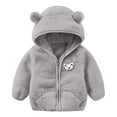 thumbnail image 1 of XEGLSBU Girls Winter Coat Size 7-8 Baby Boys Girls Vest Zip up Cute Bear Jackets Fuzzy Fall Winter Warm Clothes Outwear for Toddler Boys Winter Coat Size 8 Fur Hood Brown Size 18-24 Months, 1 of 6