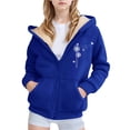 thumbnail image 1 of XEGLSBU Girls Winter Coat Size 7/8 Girls Winter Hooded Jacket with Zip up Printed Playful Outerwear for Toddlers and Kids Cozy Pockets Boys Winter Coat Size 8-9 Dark Blue Size 4-5 Years, 1 of 4