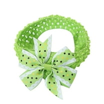 XEGLSBU Hair Bows for Girls 6-12 Toddler Baby Girls Headband Dot Prints Bowknot Elastic Hair Band for Baby Girl Bows Clips Fully Lined Green One Size