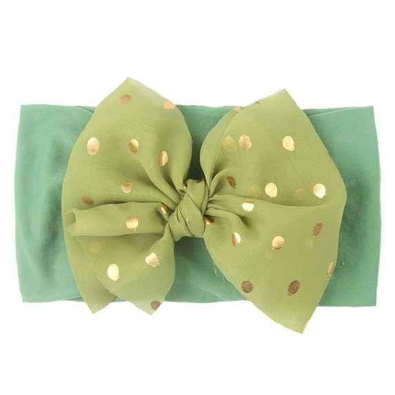 XEGLSBU Hair Bows for Girls Clip 1PC Baby Girls Dotted Bow Headband Stretch Hairband Headwear Baby Girl Bows and Headbands Blue Green One Size