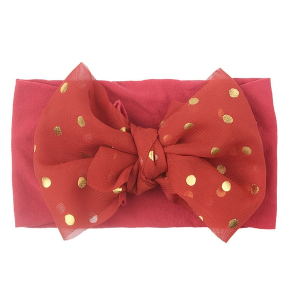 XEGLSBU Hair Bows for Girls Clip 1PC Baby Girls Dotted Bow Headband Stretch Hairband Headwear Baby Girl Bows and Headbands Hanger Red One Size