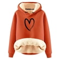 thumbnail image 1 of XEGLSBU Hoodies for Women Pullover 3 Pack Women's Winter Velvet Padded Warm Cardigan Sherbet Hooded Sweatshirt Jacket Hoodies for Women Pullover 3 Pack Orange Size XXXL, 1 of 3