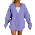 thumbnail image 1 of XEGLSBU Hoodies for Women Zip Women's Hoodie Soft Comfortable Pullover Sweatshirt Casual Loose Fit Long Sleeve Warm Winter Fall Outerwear Cute Hoodies for Women Trendy Light Purple Size XL, 1 of 9
