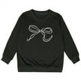 thumbnail image 1 of XEGLSBU Hoodies for Girls 14-16 Size Girls' Long Sleeved Hoodie With Bow Crew Neck Black Size 11-12Years, 1 of 4