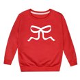 thumbnail image 1 of XEGLSBU Hoodies for Girls 14-16 Size Girls' Long Sleeved Hoodie With Bow Crew Neck D-Red Size 9-10 Years, 1 of 4
