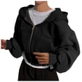 thumbnail image 1 of XEGLSBU Hoodies for Women Pullover Cute Women Solid Hooded Sweatshirt Zipper Pocket Long Sleeve Hoodie Top Women Hoodies Plus Size Black Size L, 1 of 5