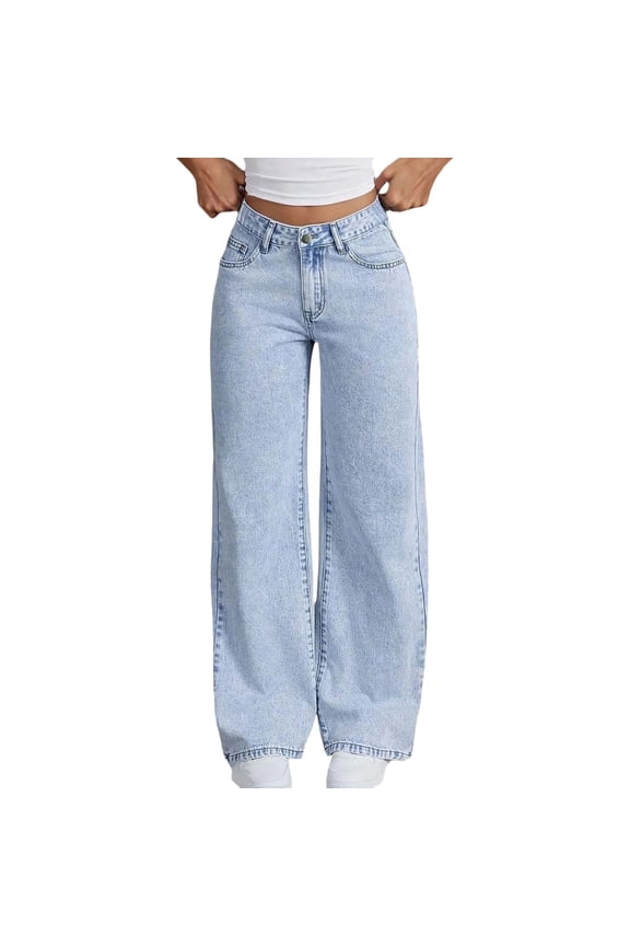 Jeans for Girls Size 8 Plus Girls High Waist Straight Leg Jeans with Bow Embroidery Cute Casual Pants for Everyday Wear Comfortable Loose Fit Denim Trousers for Blue Size 9-10 Years