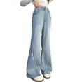 thumbnail image 1 of XEGLSBU Jeans for Girls Size 67 Comfortable Stretch Straight Leg Pants for Girls Casual Denim Jeans with Elastic Waist Blue Size 10-11 Years, 1 of 8