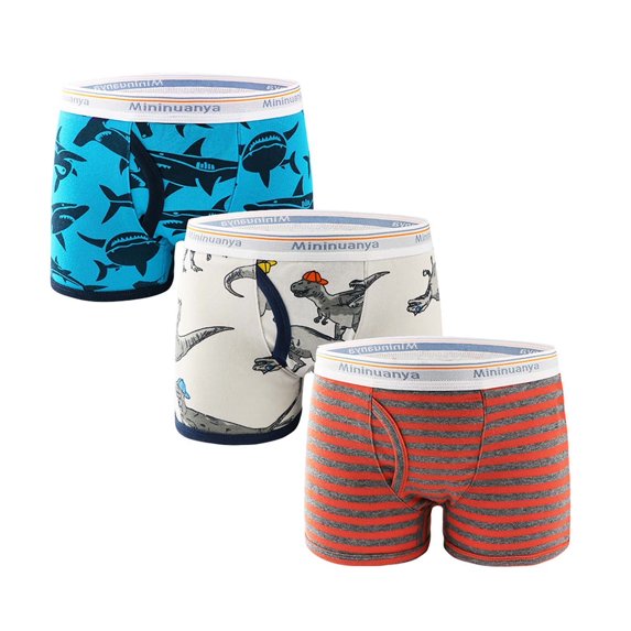 XEGLSBU Kids Boys Underwear Cute Animal Printed Comfortable Briefs Shorts Pants Cotton Underwear Trunks 3PCS Boys Underwear Size 5/6 Boxer Briefs Blue Size 14-15Years
