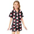 thumbnail image 1 of XEGLSBU Kids Christmas Pajamas Boys Youth 8 Girls' Halloween Printed Silk Pajamas Short Sleeved (2 13 Years) Black Size 12-13 Years, 1 of 4