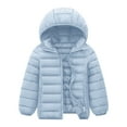 thumbnail image 1 of XEGLSBU Kids Coat Winter Jacket Girls Boys Casual Hooded Soild Toddler Outwear Windproof Warm Girls Coat Jacket Boys Winter Jacket Size 7-8 Sky Blue Size 4-5 Years, 1 of 3