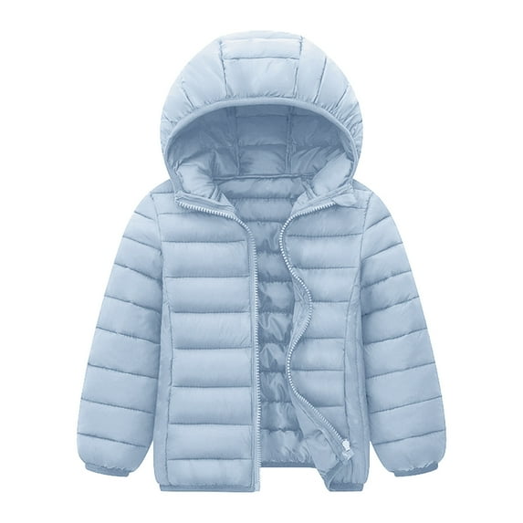 XEGLSBU Kids Coat Winter Jacket Girls Boys Casual Hooded Soild Toddler Outwear Windproof Warm Girls Coat Jacket Boys Winter Jacket Size 7-8 Sky Blue Size 4-5 Years