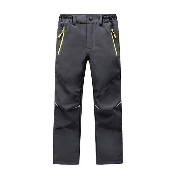 XEGLSBU Kids Snowpants Boys Waterproof Insulated Hiking Pants Youth Girl and Boy Winter Warm Fleece Lined Ski Snowpants B-Grey Size 9-10 Years