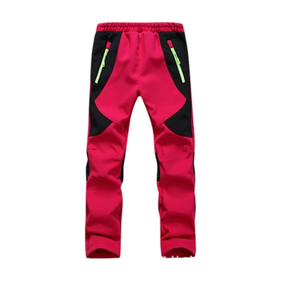 XEGLSBU Kids Snowpants Boys Waterproof Insulated Hiking Pants Youth Girl and Boy Winter Warm Fleece Lined Ski Snowpants C-Red Size 11-12 Years