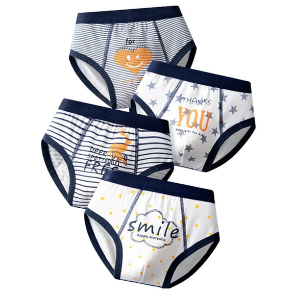 XEGLSBU Kids Toddler Baby Boys Underwear Cute Cartoon Briefs Shorts Pants Cotton Comfortable Underwear Trunks 4PCS Boys Underwear Size 7 Soft Navy Size 7-8 Years