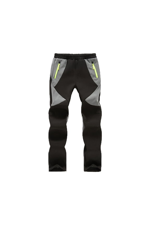 Kids Winter Sports Pants with Reflective Details - Safe for Evening Ice Skating Grey Size 5-6 Years