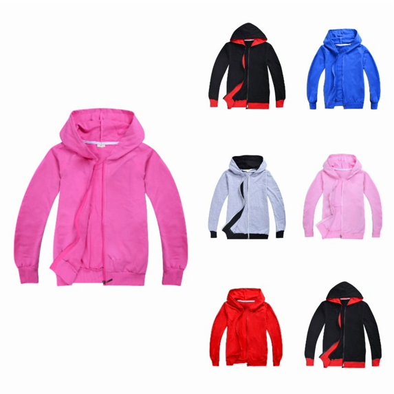 XEGLSBU Kids Zip-Up Hoodies Long Sleeve Comfortable Casual Jacket with Hood Fall Winter Outerwear Coats for Boys and Girls Hot Pink Size 5-6 Years