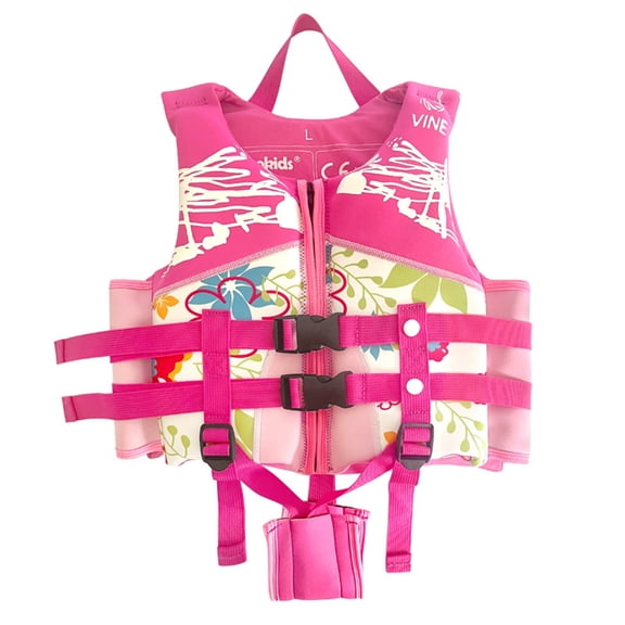 XEGLSBU Life Jackets for Kids Light Weight Sports Girls Swimwear Flotation Life Jacket Adjustable Belt for Kids Ages 4 12 Outdoor Swimming Water Sports Pink6 Size 7-9 Years
