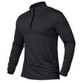 thumbnail image 1 of XEGLSBU Long Sleeve Shirts for Men Work with Pocket Men's Sports Shirts Quarter Zip Long Sleeve Running Pullover Tops Outdoor Sweatshirt Men's Shirts Button down Cotton Black Size S, 1 of 4