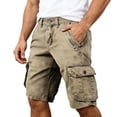 thumbnail image 1 of XEGLSBU Men Cargo Shorts Relaxed Fit Summer Solid Button Front Casual Shorts for Big & Tall Breathable Comfortable Daily Wear Khaki Size S, 1 of 4