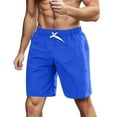 thumbnail image 1 of XEGLSBU Mens Swim Trunks 7 Inch with Compression Liner Mens Beach Shorts with Pocket Summer Lightweight Swimwear Elastic Waist Bottom Dark Blue Size M, 1 of 4