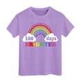 thumbnail image 1 of XEGLSBU Shirts for Girls 9-10 Years Old 100 Days of School Shirts for Boys Girls in My 100 Days T Shirt Happy 100th Day of School Print Casual Tops Light Purple Size 10-11 Years, 1 of 4