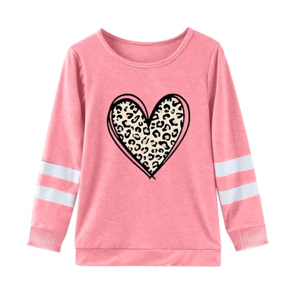 XEGLSBU Shirts for Girls 10-12 Girls Long Sleeve T Shirt Children's Crew Neck Top Tunic Girls T Shirt Pink1 Size 6-7 Years
