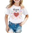 thumbnail image 1 of XEGLSBU Shirts for Girls 14/16 Girls Casual Short Sleeve T Shirt with Prints Round Neck Comfortable Top for Play and School White Size 7-8 Years, 1 of 4