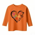 thumbnail image 1 of XEGLSBU Shirts for Girls Girls Long Sleeve T Shirt Children's Crew Neck Top Tunic Girls T Shirt a-Orange Size 5-6 Years, 1 of 4
