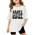 thumbnail image 1 of XEGLSBU Shirts for Girls Trendy Children Kids Girls Short Sleeve T Shirts Kids Summer Oversized Tops Casual Crewneck Basic Tees White Size 7-8 Years, 1 of 6