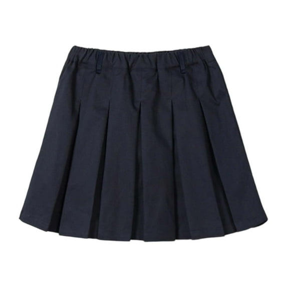 XEGLSBU Skirts for Girls 12-14 for School Girls School Skirts Pleated Midi Skirt for Kids Teenagers British Style Elastic Waist Casual Daily Wear Dark Blue Size 13-14 Years