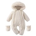 thumbnail image 1 of XEGLSBU Snowsuit Toddler 3T Boy Boys Snowsuits Winter Baby Jumpsuit with Hood and Collar Warm Romper for 0 24 Months Boys Snowsuit Size 6T Beige Size 6-12 Months, 1 of 3