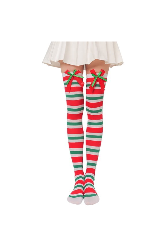 Socks for Women Black Ankle Christmas Stockings Party Knee Socks Christmas Doll Knee Socks Bow Stockings Socks for Women Black Cotton Hot Pink One Size
