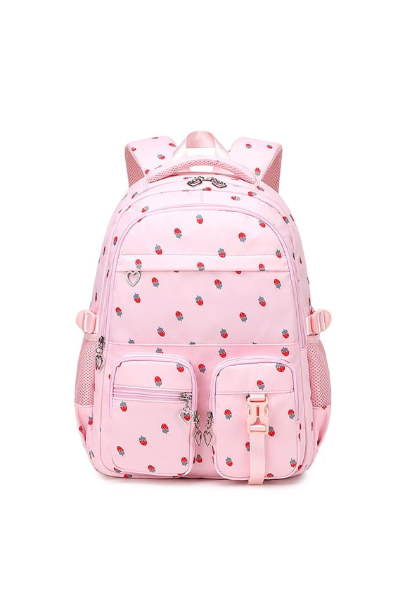 Students Backpack School Bag Large Capacity Lightweight Durable Bookbag for Elementary Middle High Students Light Pink