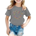 thumbnail image 1 of XEGLSBU T Shirts for Girls 12-14 Girls Casual Short Sleeve Crewneck T Shirt Top for Wear Soft Kids Tee with Print for Play and School Activities Dark Gray Size 13-14 Years, 1 of 3