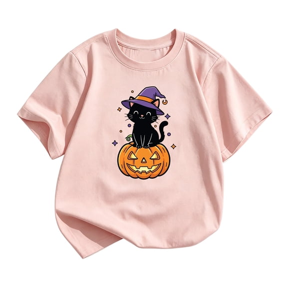 XEGLSBU T Shirts for Boys and Girls Festival Halloween Printed Tops for Kids Short Sleeve Casual Comfortable Shirt Grey Size 4-5 Years