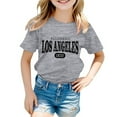 thumbnail image 1 of XEGLSBU T-Shirts for Girls 10-12 Baggy Boy and Girl Fashion Casual Print Round Neck Loose Short Sleeve T Shirt Top Grey Size 4-5 Years, 1 of 4