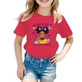 thumbnail image 1 of XEGLSBU T Shirts for Girls 7-8 Kid Girls Cute Graphic Round Neck Short Sleeve Tee Summer Casual T Shirt Hot Pink Size 5-6 Years, 1 of 3