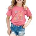 thumbnail image 1 of XEGLSBU T-Shirts for Girls 9-10 Girls Taste Printing Fashion Round Collar Loose Hugh Leisure T Shirt with Short Sleeves Hot Pink Size 3-4 Years, 1 of 4